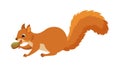 Resourceful squirrel foraging for and securing a precious nut, vector design Generative AI Royalty Free Stock Photo