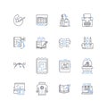 Resourcefulness mindset line icons collection. innovation, adaptability, creativity, resilience, problem-solving