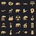 Resources icons set, simple style Royalty Free Stock Photo