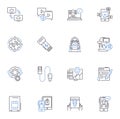 Resources line icons collection. Assets, Capital, Inventory, Funds, Supplies, Equipment, Infrastructure vector and