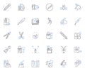 Resources line icons collection. Materials, Tools, Supplies, Equipment, Assets, Advantages, Benefits vector and linear