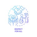 Respect for all blue gradient concept icon Royalty Free Stock Photo