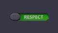 respect concept on slide switch spelling. Royalty Free Stock Photo