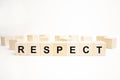 respect concept on wooden cubes. Business concept