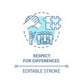Respect for differences turquoise concept icon Royalty Free Stock Photo