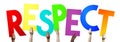 Respect - human hands holding colorful letters Royalty Free Stock Photo