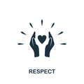 Respect icon. Simple creative element. Filled monochrome Respect icon for templates, infographics and banners