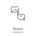 respect icon vector from gender identity collection. Thin line respect outline icon vector illustration. Linear symbol for use on