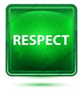 Respect Neon Light Green Square Button Royalty Free Stock Photo