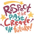 Respect the past, create the future. Motivational lettering quote Royalty Free Stock Photo