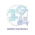 Respect for privacy blue gradient concept icon Royalty Free Stock Photo