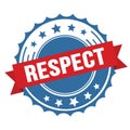 RESPECT text on red blue ribbon stamp