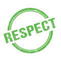 RESPECT text written on green grungy round stamp