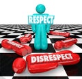 Respect Vs Disrespect One Person Winner Standing Chess Board