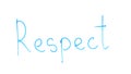 Respect word written on glass, humiliation, business ethics, racism feminism