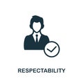 Respectability flat icon. Colored sign from positive attitude collection. Creative Respectability icon illustration for Royalty Free Stock Photo