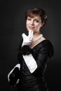 Respectable woman in white gloves Royalty Free Stock Photo