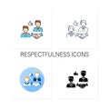 Respectfulness icons set Royalty Free Stock Photo