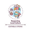 Respecting local culture concept icon