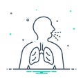 Black mix icon for Respiration trouble, inhaler and asthma