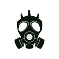 Respirator gas mask or chemical protection mask. Simple icon of safety and rescue in air pollution, epidemic, fire Royalty Free Stock Photo