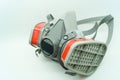 Respirator. Gas mask. Filter mask to protect the respiratory system from dust and polluted air. Protective workwear
