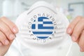 Respirator mask with flag of Greece - Coronavirus COVID-19 conce