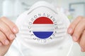 Respirator mask with flag of Netherlands - Coronavirus COVID-19