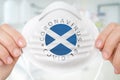 Respirator mask with flag of Scotland - Coronavirus COVID-19 con
