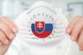 Respirator mask with flag of Slovakia - Coronavirus COVID-19 con