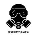 respirator mask icon, black vector sign with editable strokes, concept illustration Royalty Free Stock Photo