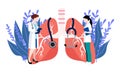 Respiratory medicine pulmonology healthcare concept illustration