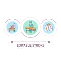 Respiratory physiotherapy loop concept icon Royalty Free Stock Photo