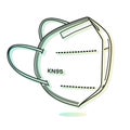 Respiratory Protective Mask - KN95 - Icon Royalty Free Stock Photo