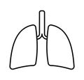 Respiratory system icon in flat style. Respiratory system outline. Royalty Free Stock Photo