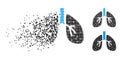 Disintegrating Dot Halftone Respiratory System Icon