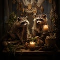 Resplendent Raccoons Made With Generative AI illustration