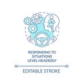 Responding to situations level-headedly turquoise concept icon