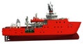 Response and Rescue Ship 3D rendering vessel on white background Royalty Free Stock Photo