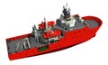 Response and Rescue Ship 3D rendering vessel on white background Royalty Free Stock Photo