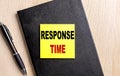 RESPONSE TIME text on white paper. the inscription on the notebook Royalty Free Stock Photo