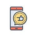 Color illustration icon for Responses, feedback and reaction