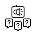 responses to media inquiries line icon vector illustration