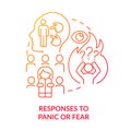 Responses to panic and fear red gradient concept icon