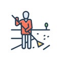 Color illustration icon for Responsibility, authority and sweeper