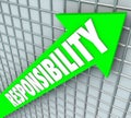 Responsibility Word Green Arrow Rising Accepting Obligation Accountability