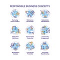 Responsible business concept icons set