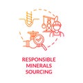 Responsible minerals sourcing red gradient concept icon