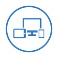 Responsive, adaptive, computer icon. Blue vector design