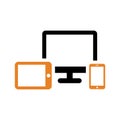 Responsive, adaptive, computer icon. Simple vector sketch